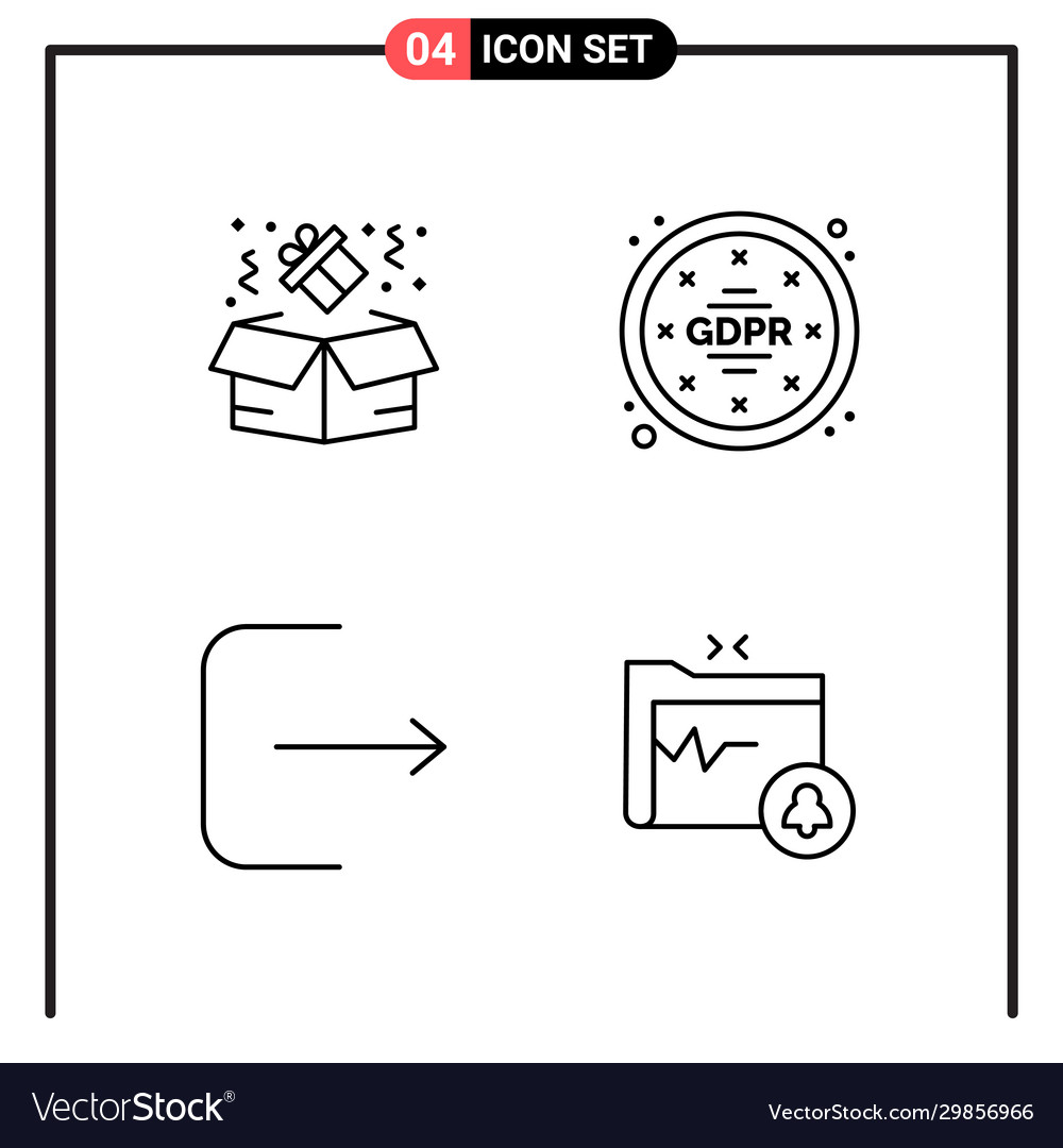Set 4 line style icons for web and mobile vector image Set 4 line style icons for web and mobile