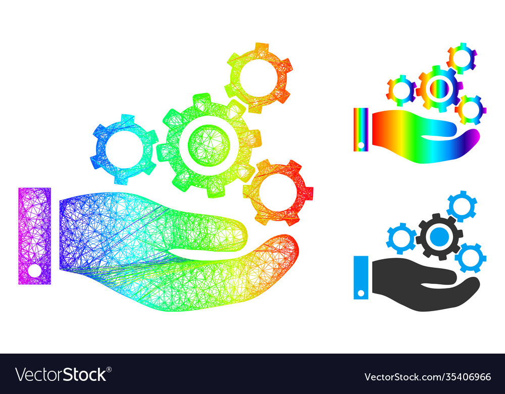 Spectral net gradient mechanics service icon vector image Spectral net gradient mechanics service icon