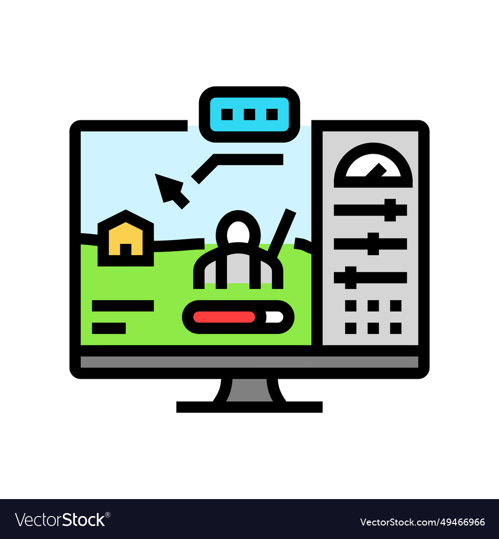 Testing game development color icon vector image Testing game development color icon