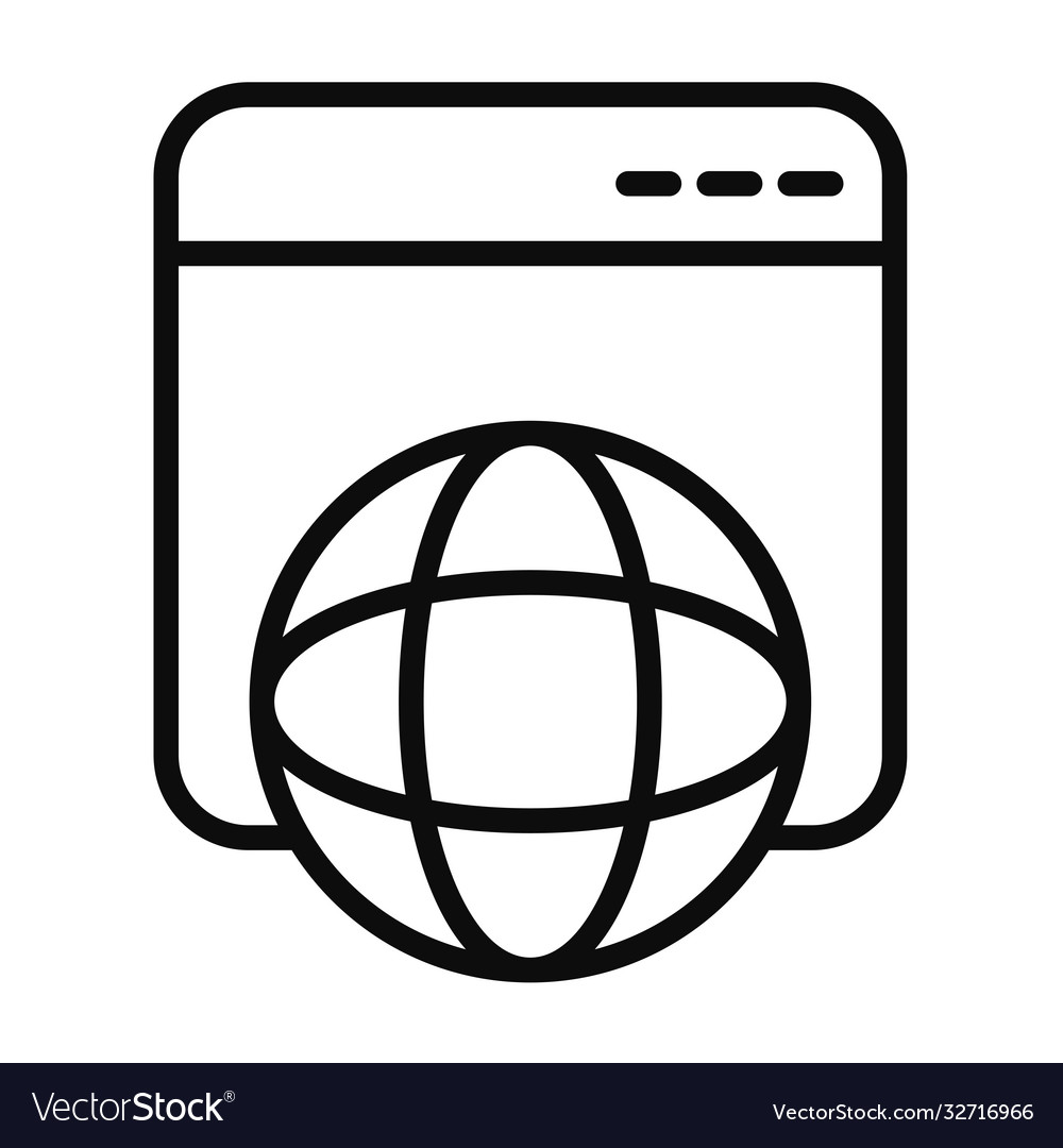 Web window and global sphere icon line style