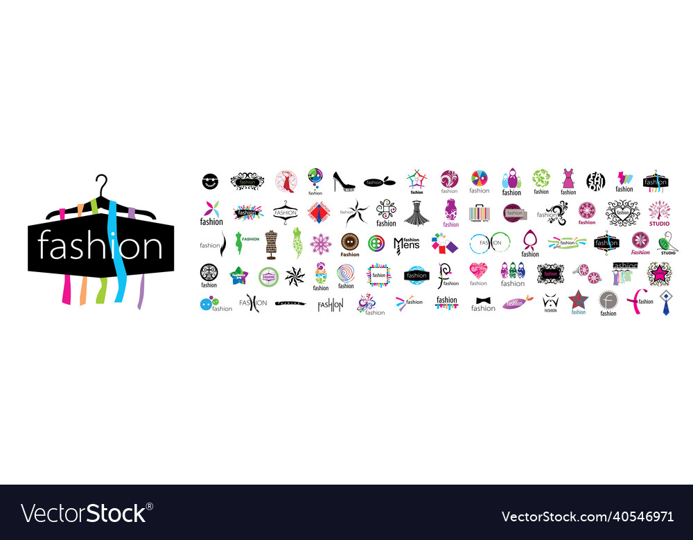 A set of fashion logos on white Royalty Free Vector Image