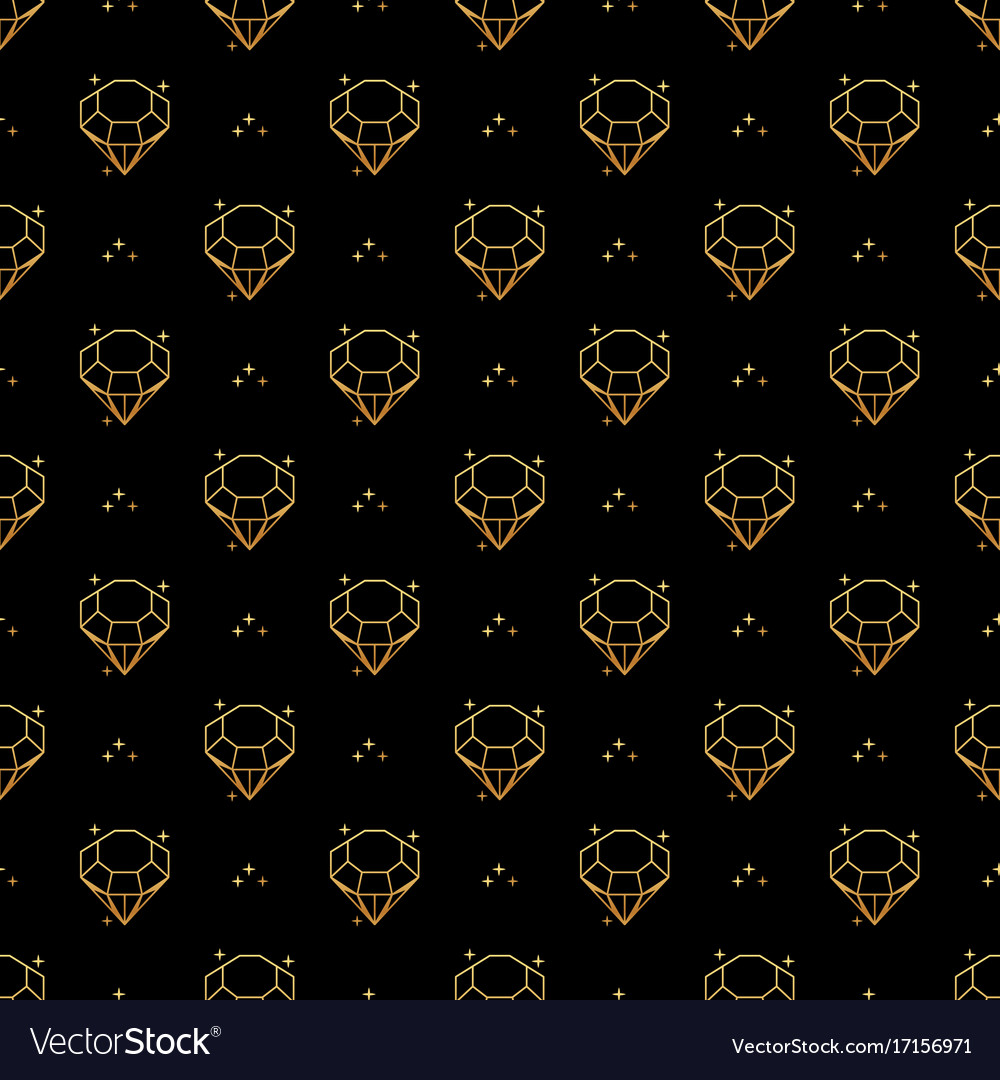 Abstract seamless pattern with golden diamonds