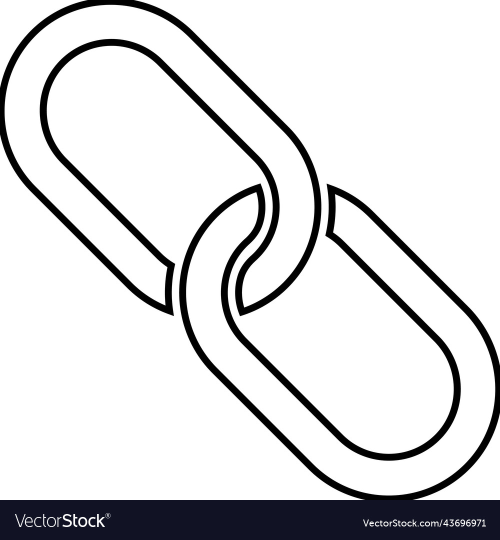 Chain link linking connection outline icon line