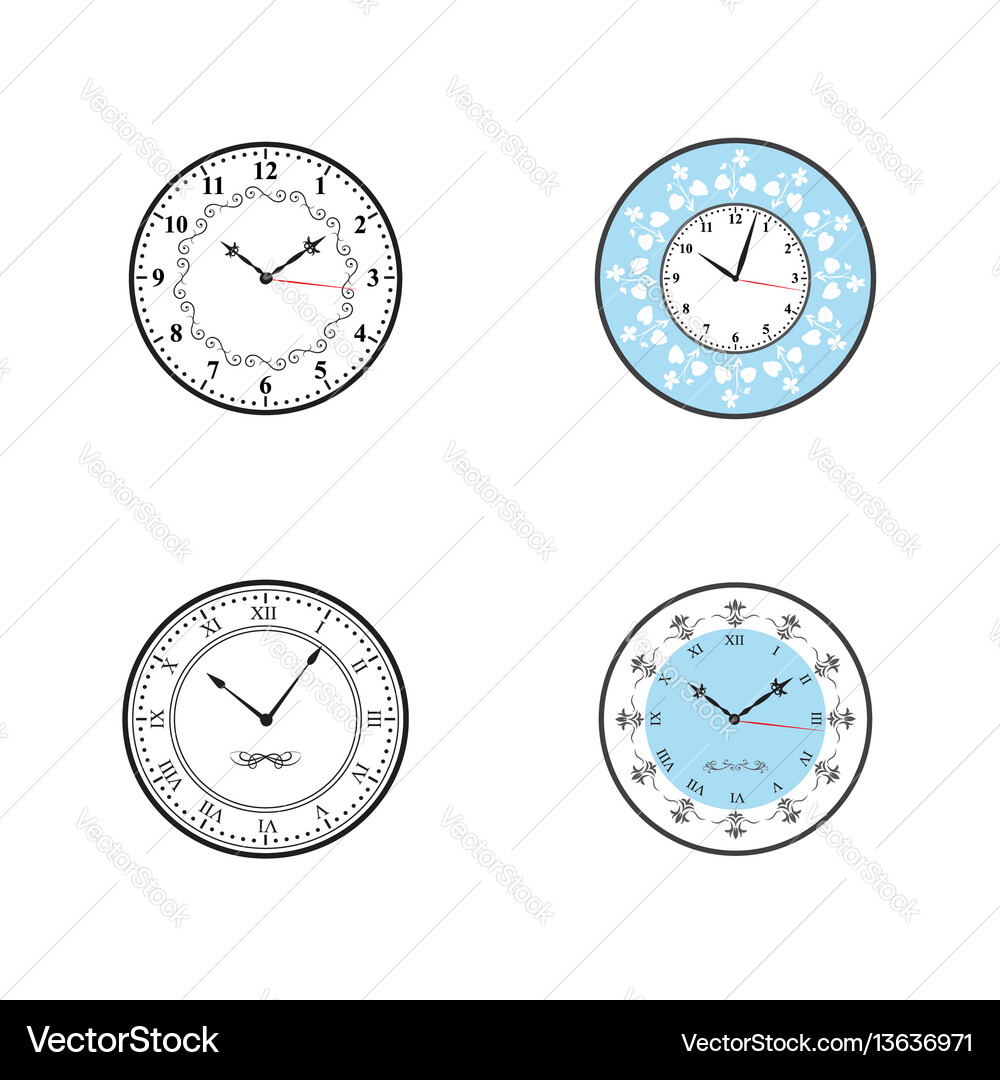Clock icon set Royalty Free Vector Image - VectorStock