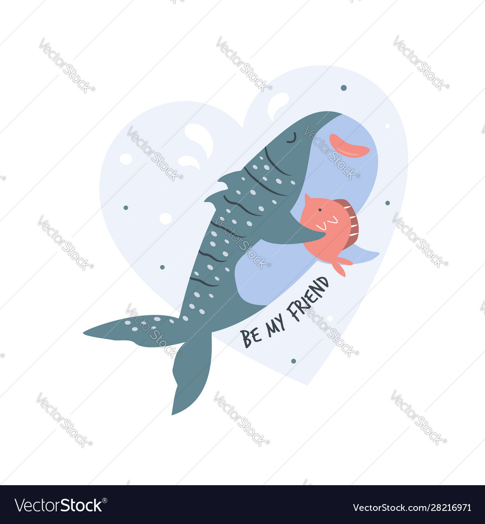 Cute shark design poster with adorable character