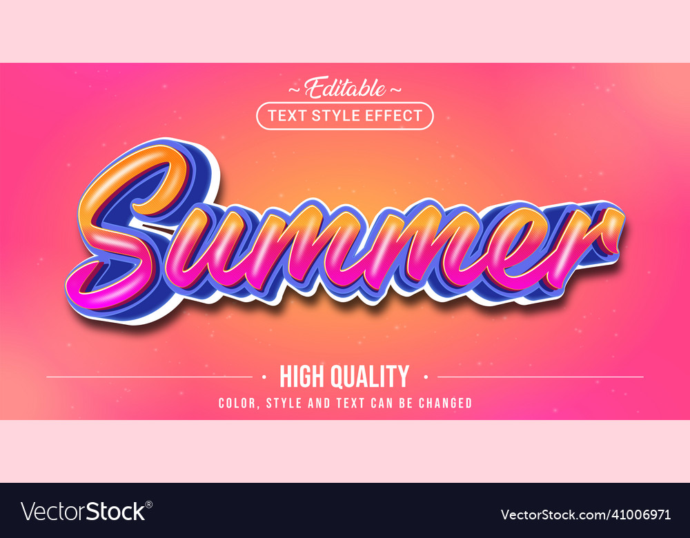 Editable text style effect - summer