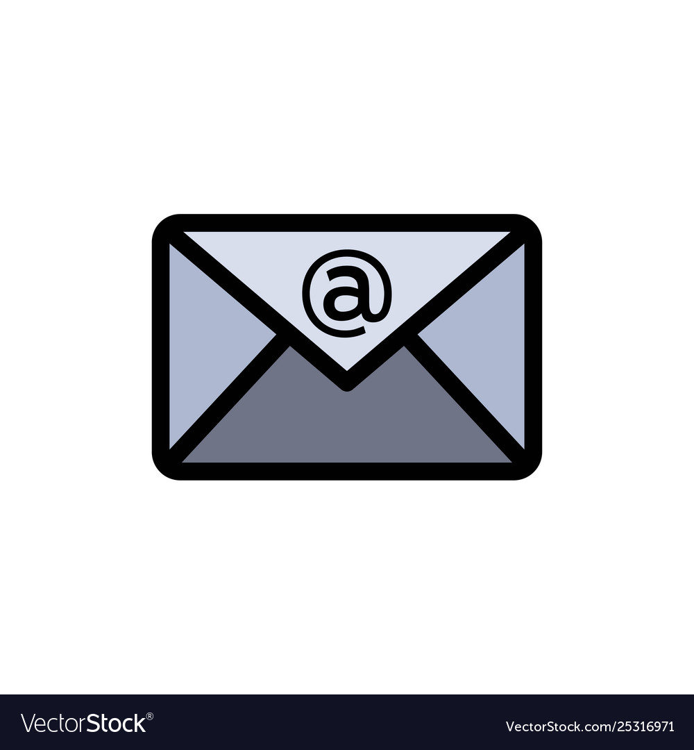 Email inbox mail flat color icon banner vector image Email inbox mail flat color icon banner
