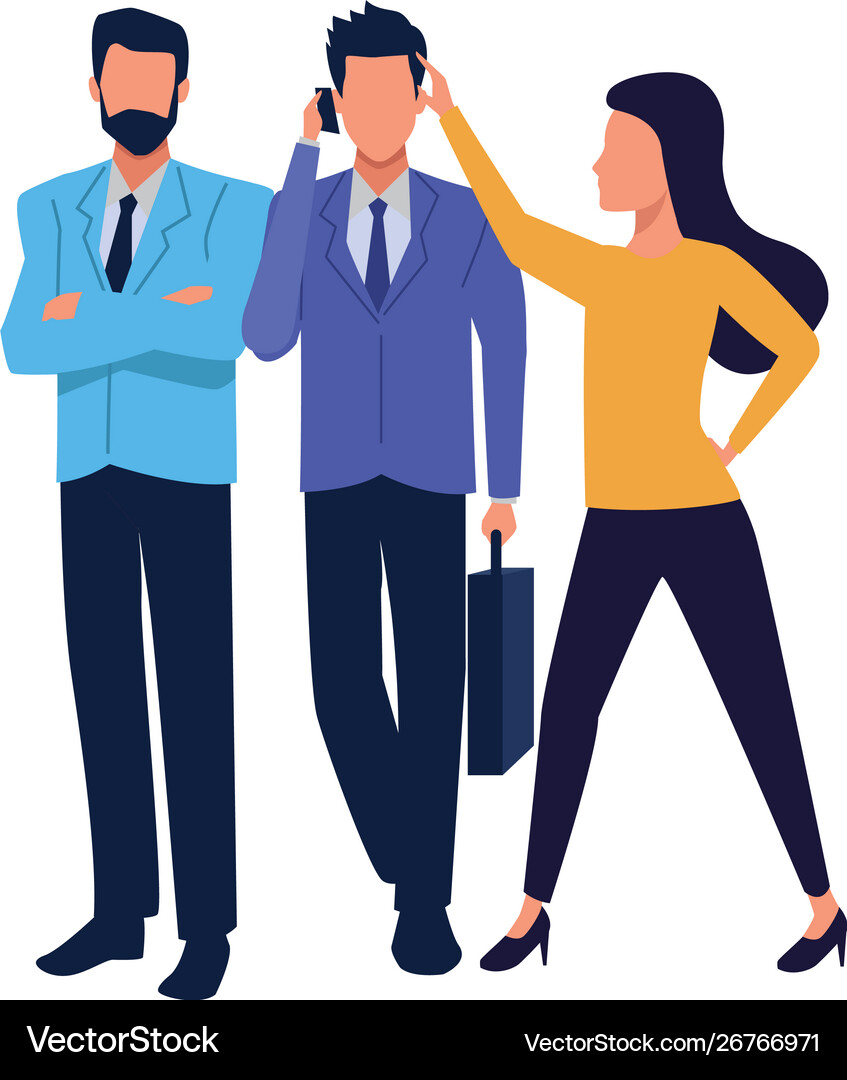 Executive business workers with tools Royalty Free Vector
