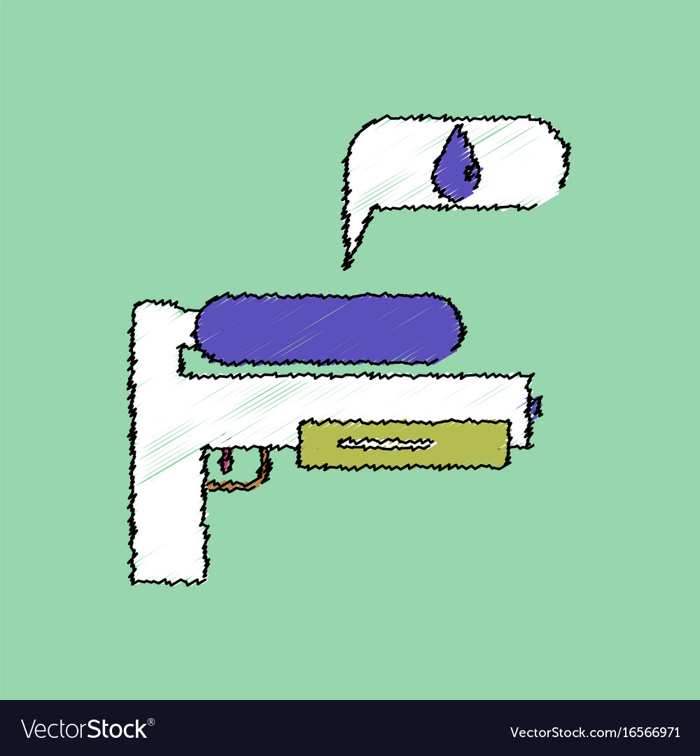 Flache Schattierung Stil Ikone Wasserpistole