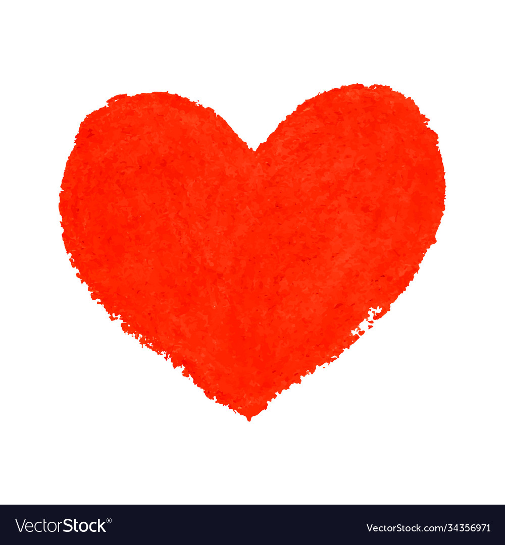 Heart shape drawn with red colored Royalty Free Vector Image