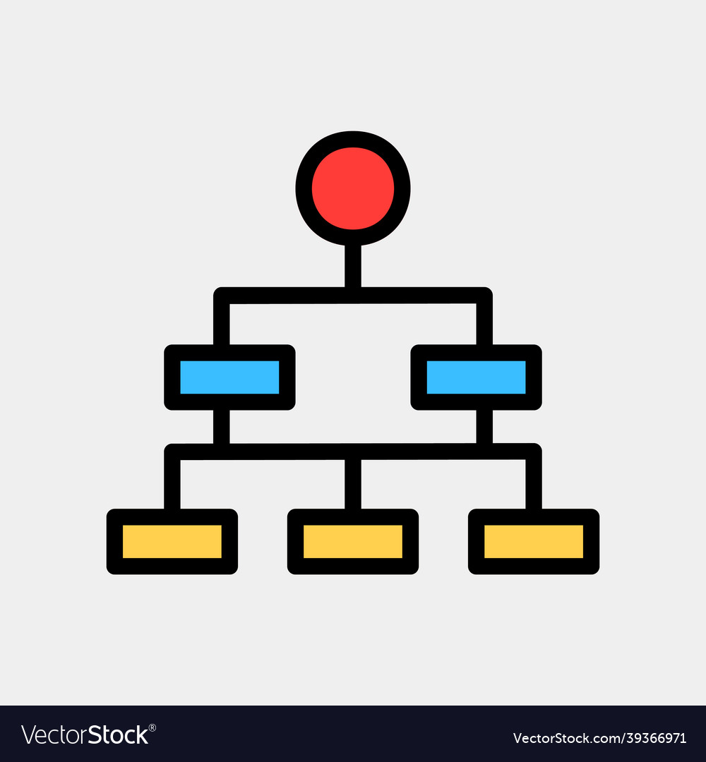 Hierarchy icon in filled line style for any