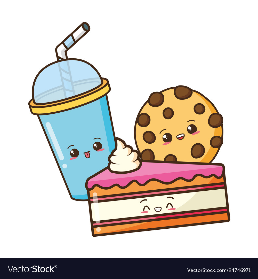 Kawaii Fast Food vector image Kawaii Fast Food