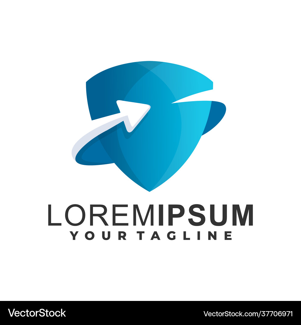 Logo shield gradient template Royalty Free Vector Image