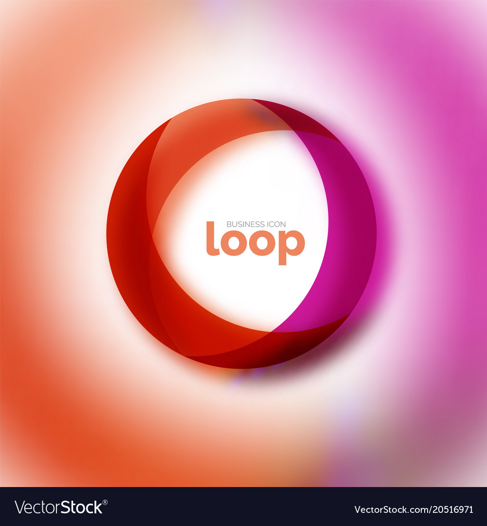 Loop circle business icon created with glass