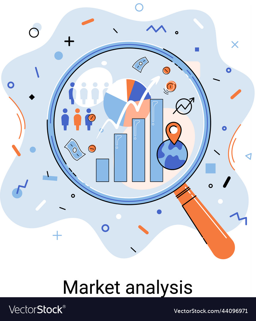 Market statistics analysis marketing strategy Vector Image