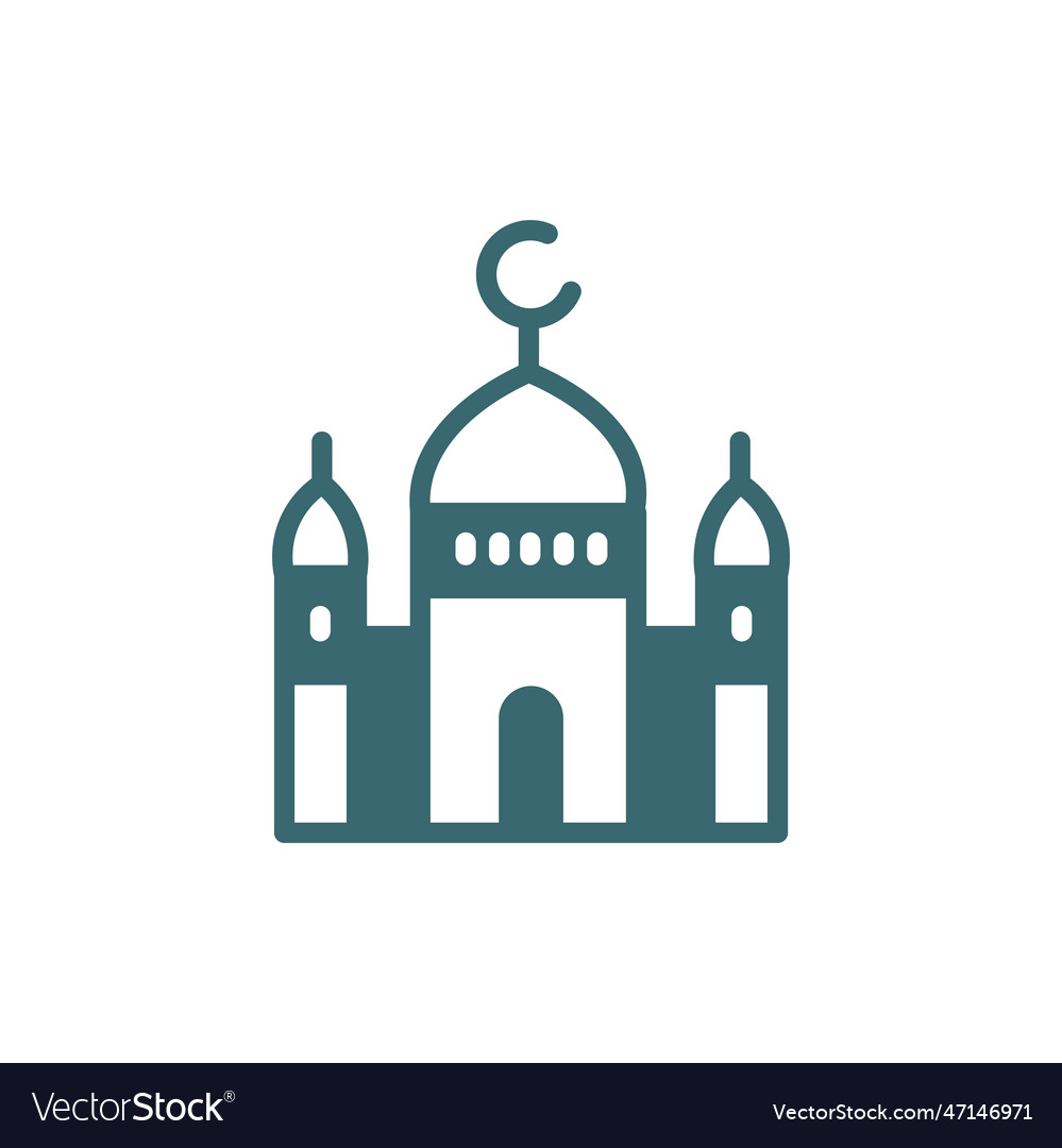 Mosque icon filled mosque icon from islamic and Vector Image