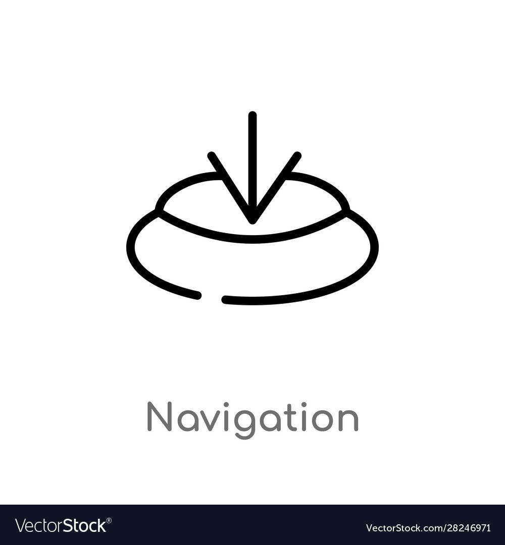 Outline navigation icon isolated black simple