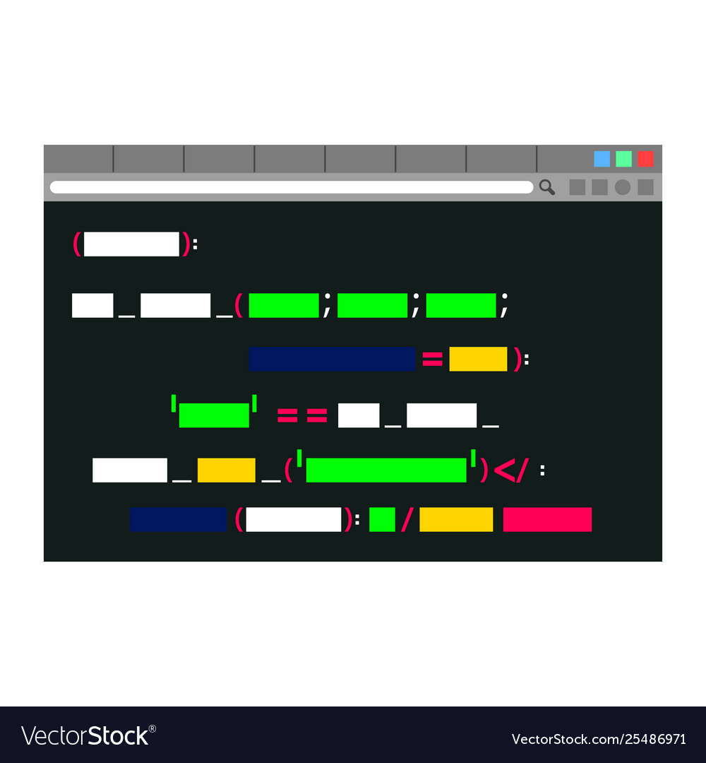 Programming code on a browser window