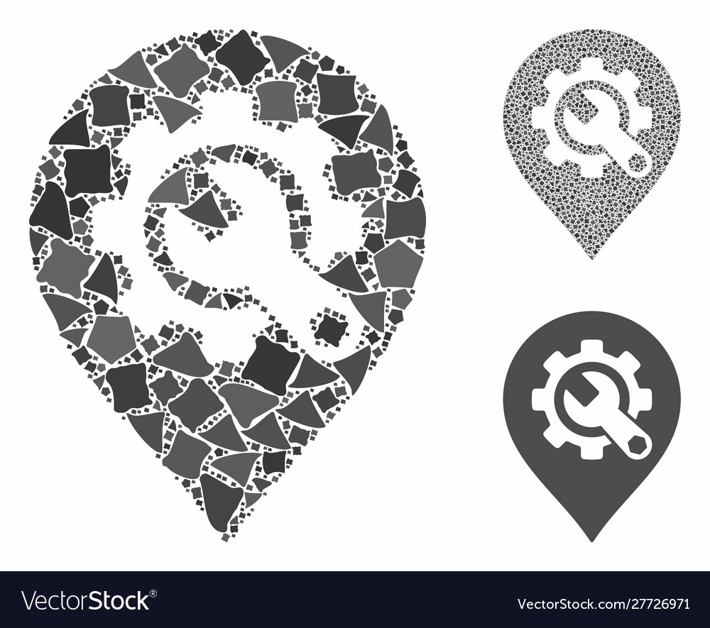 Service tools map marker composition icon Vector Image Service tools map marker composition icon