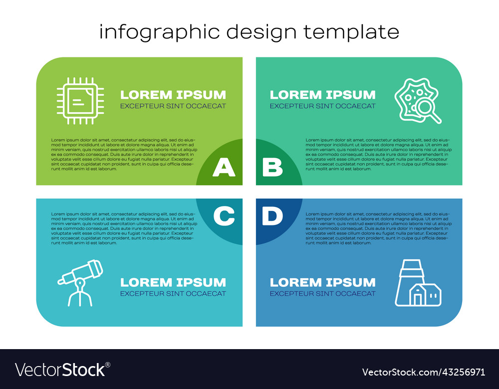 Set line telescope processor cpu power station Vector Image Set line telescope processor cpu power station