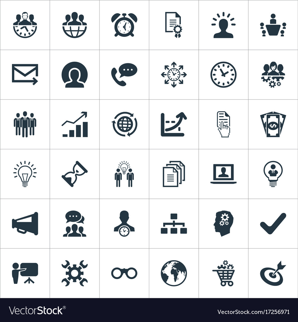 Set of simple business icons Royalty Free Vector Image