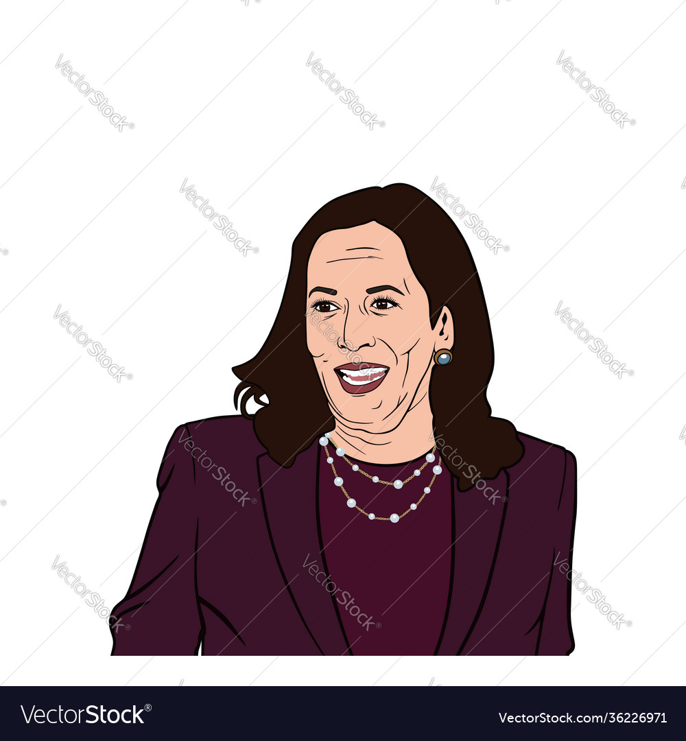 Vice president usa kamala harris smiling Vector Image