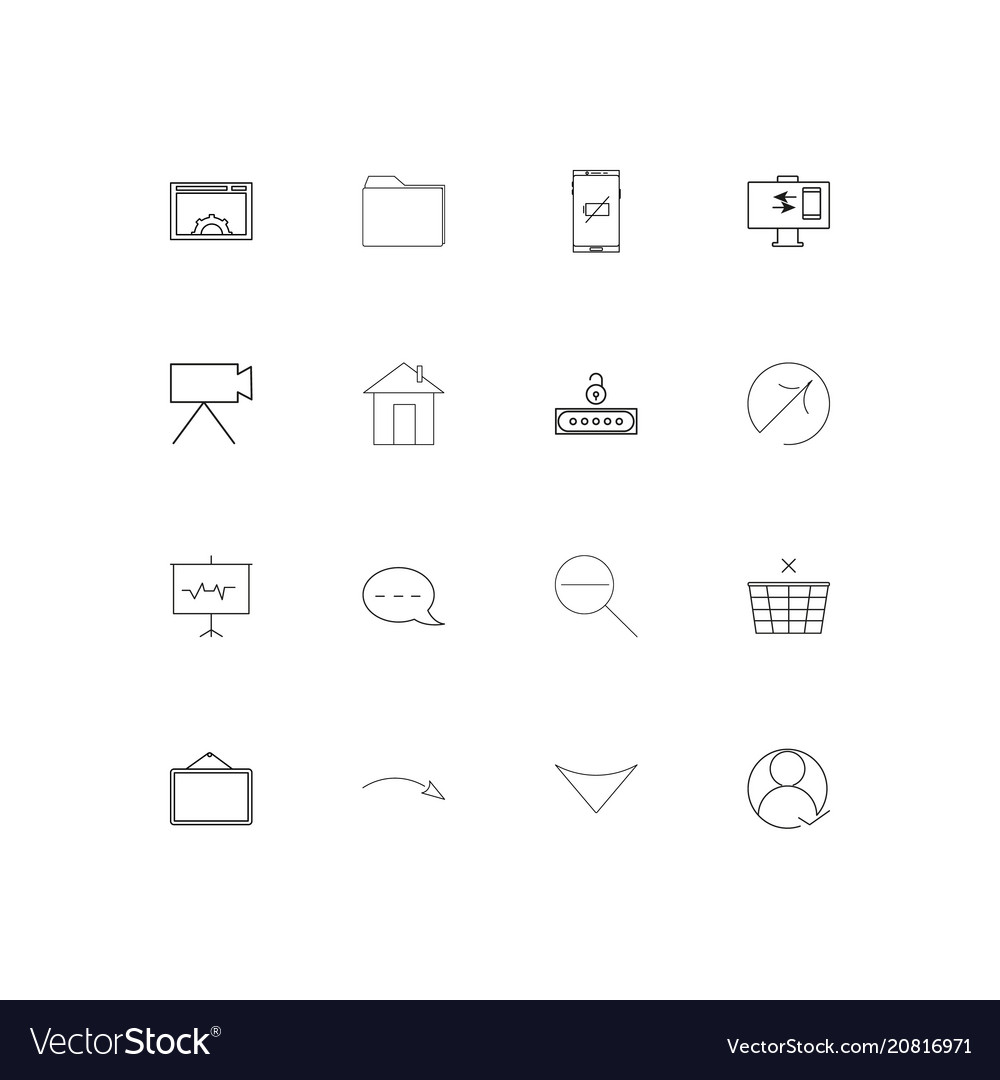 Web linear thin icons set outlined simple