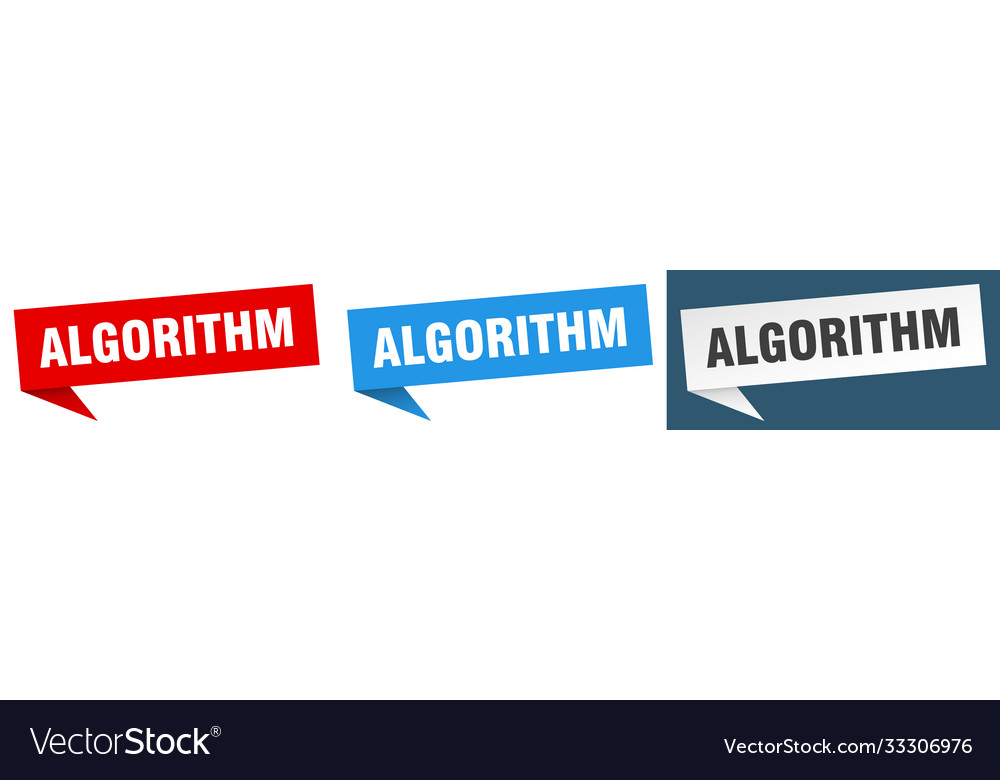 Algorithm banner sign speech bubble