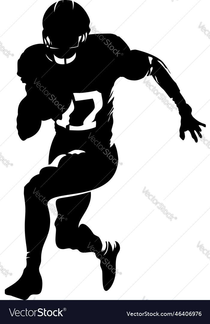 American football player silhouette Royalty Free Vector