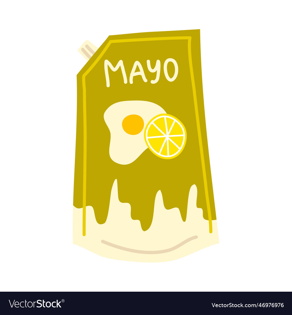 Cartoon Farbe Mayonnaise Sauce Doypack