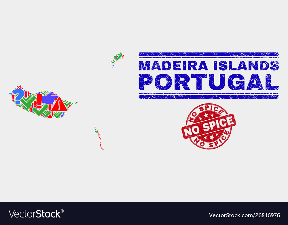 Collage madeira islands map symbol mosaic