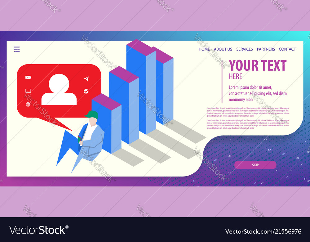 Data connection isometric technology Vector Image Data connection isometric technology