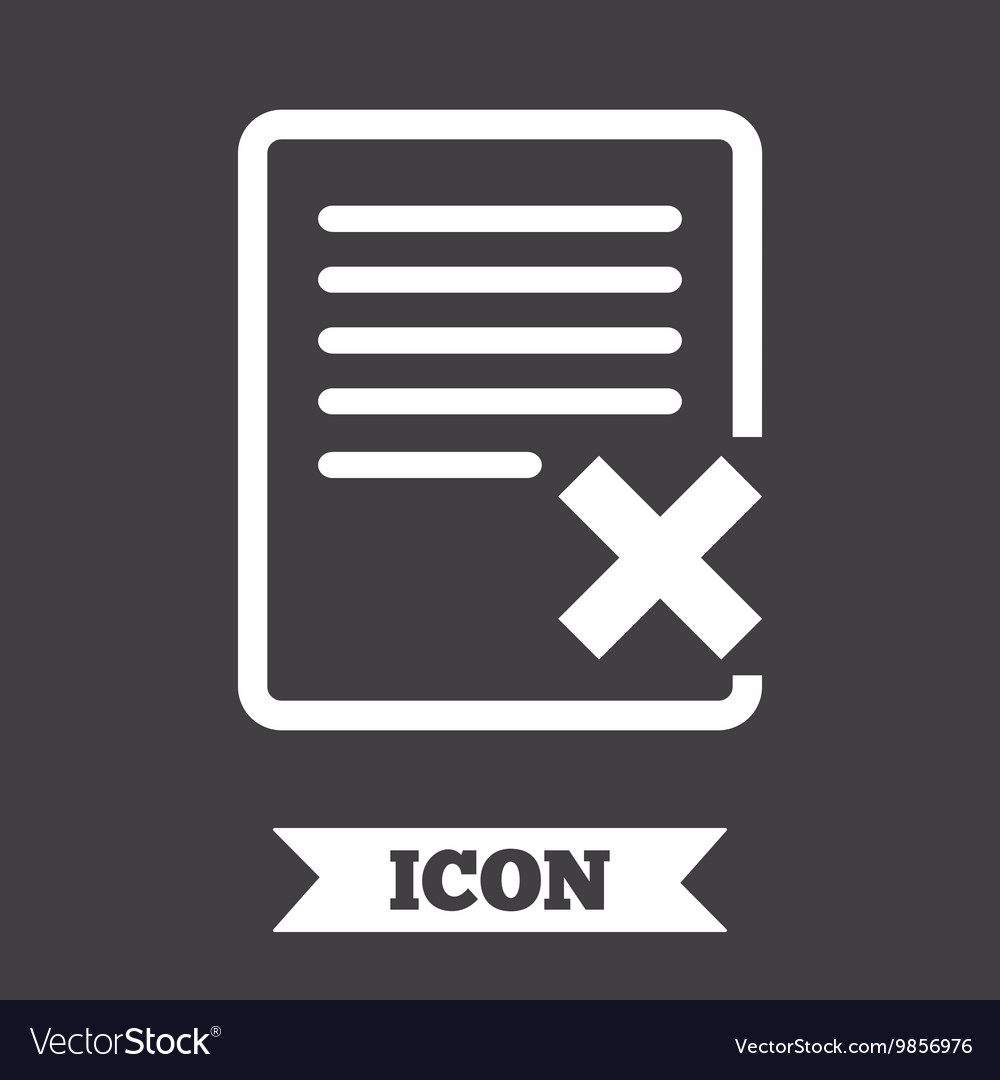 Delete file sign icon remove document symbol