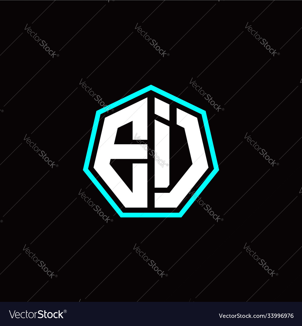E i initials modern polygon logo template vector image E i initials modern polygon logo template