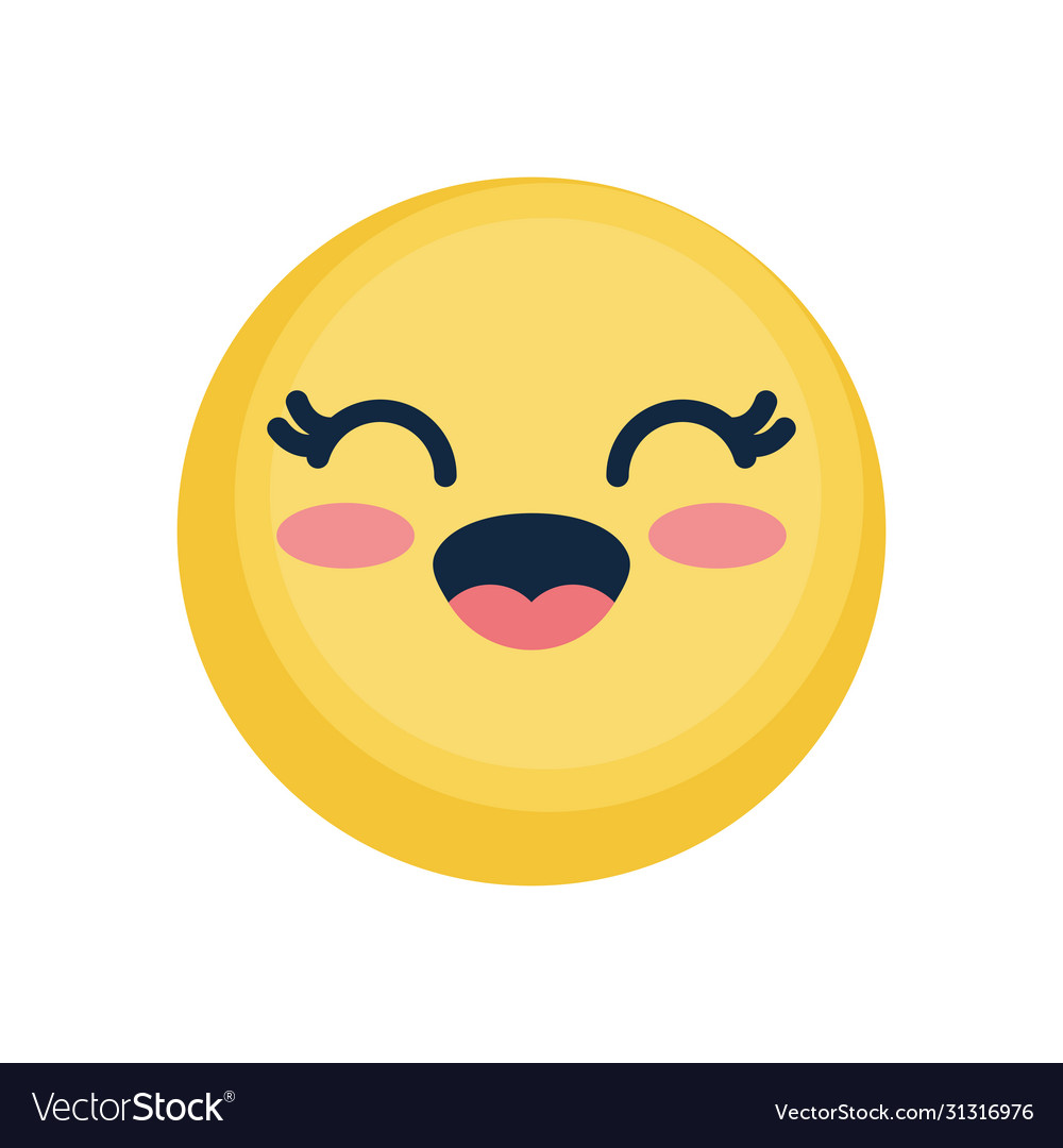 Emoji with laugh flat style