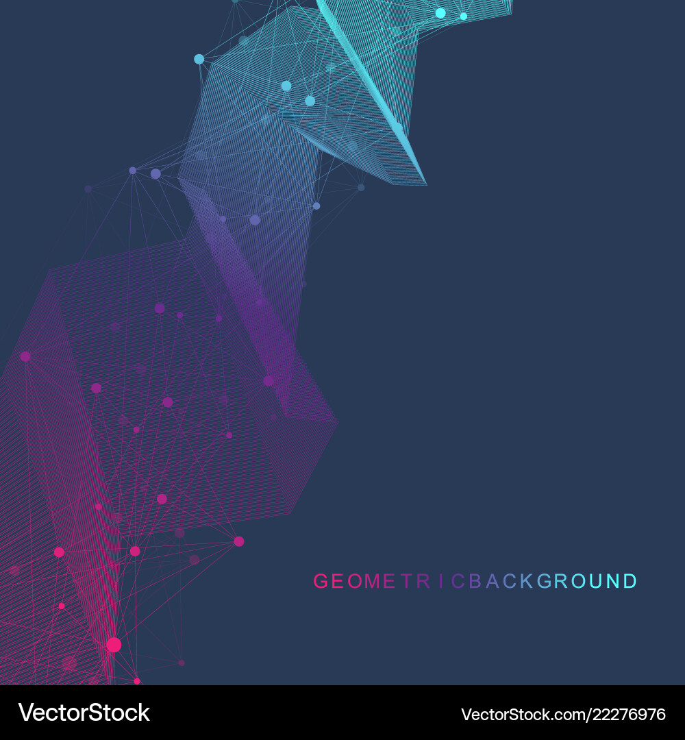 Geometric graphic background molecule Royalty Free Vector