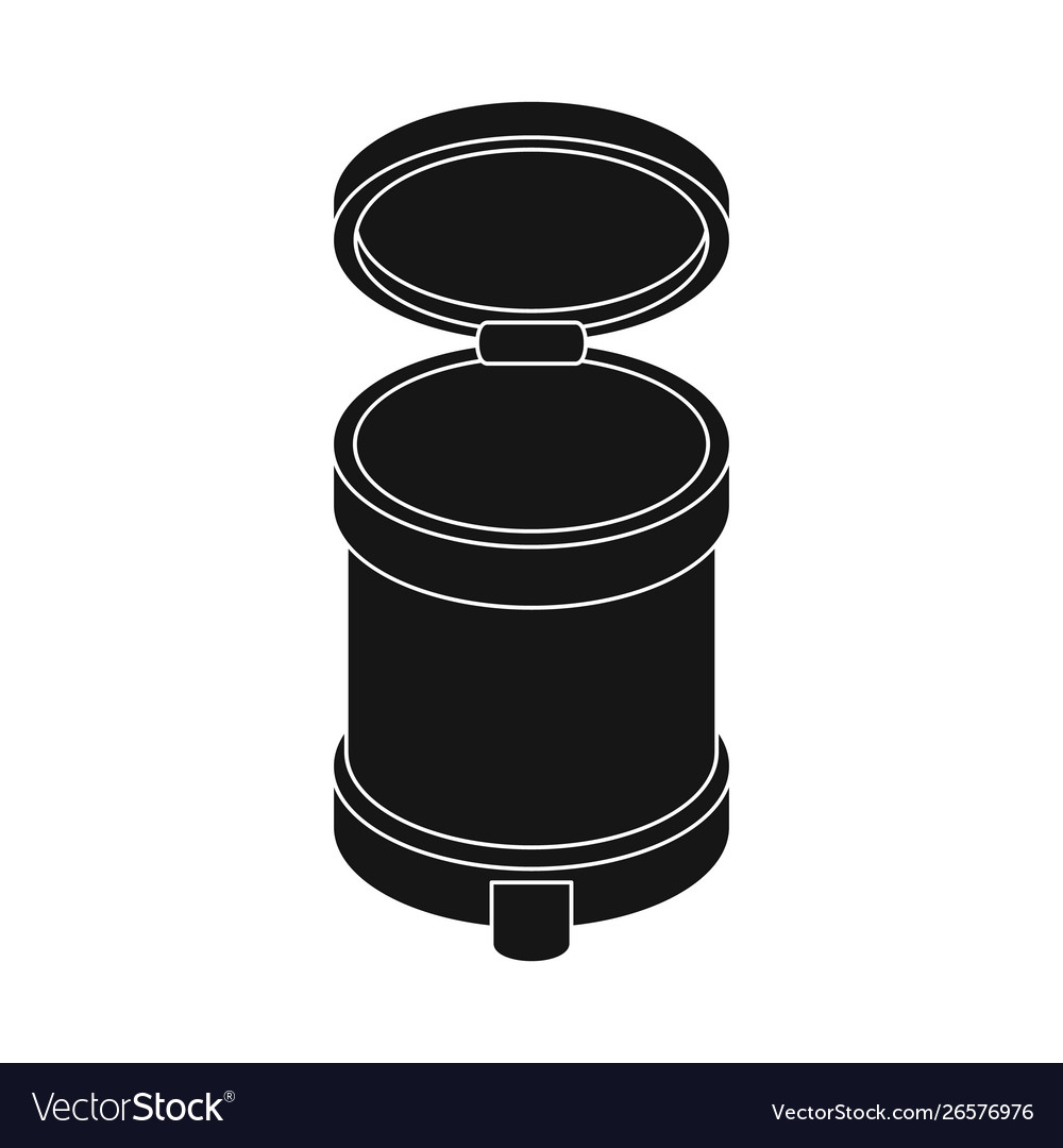 Isolated object bin and dustbin icon set