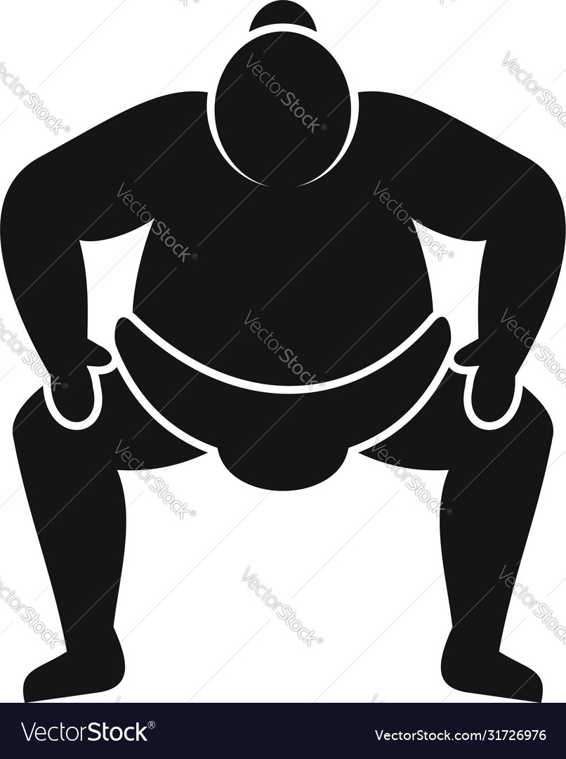 Japanese sumo icon simple style Royalty Free Vector Image