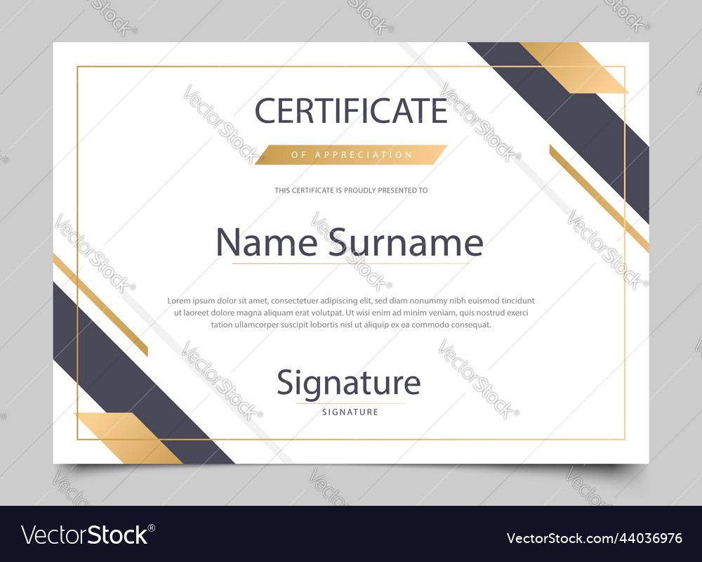 Modern Elegant Certificate Design Template Vector Image