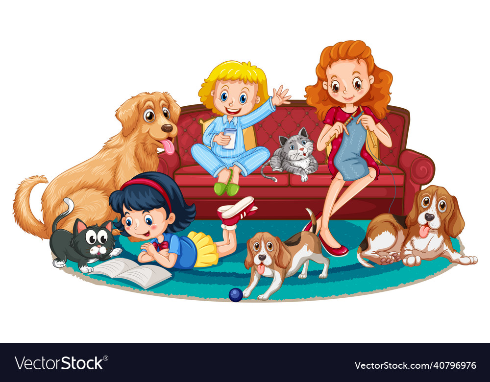 Mother and daughter sitting on a sofa Royalty Free Vector