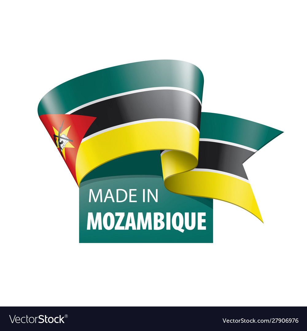 Mozambique flag on a white Royalty Free Vector Image