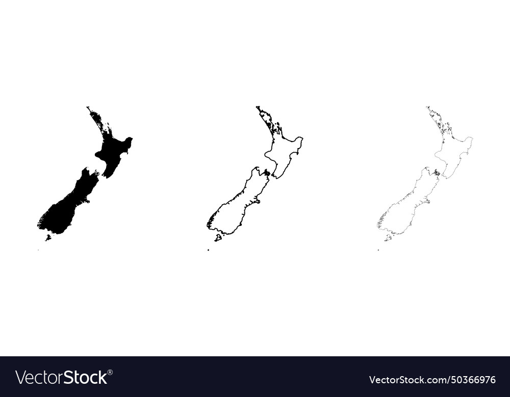 Neue zealand Landkarte silhouette