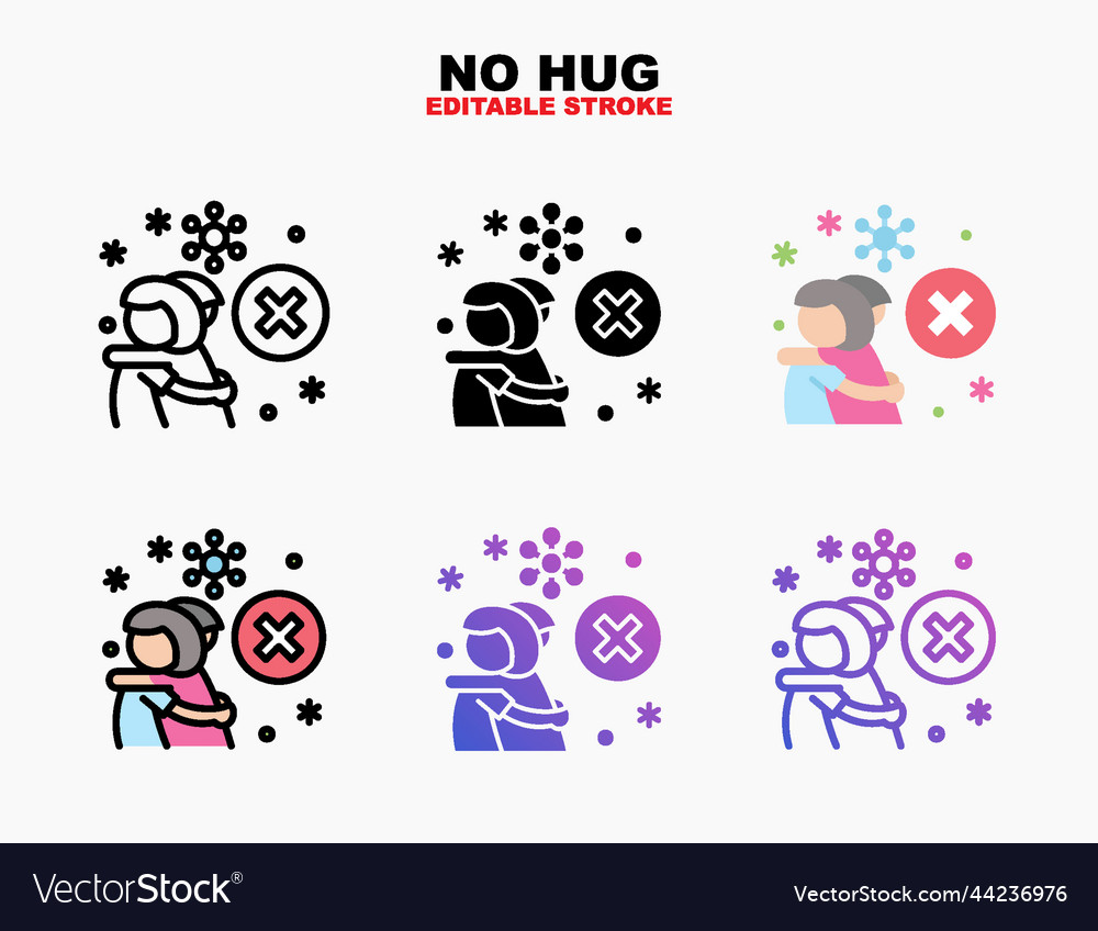 No hug icon with different style