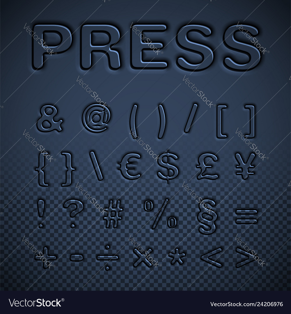 Pressed font set