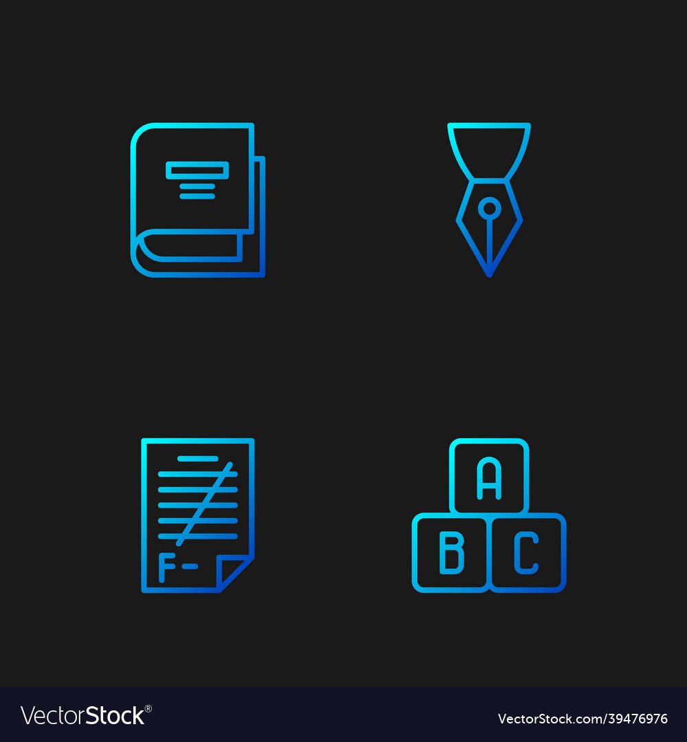 Set line abc blocks exam paper with incorrect vector image Set line abc blocks exam paper with incorrect