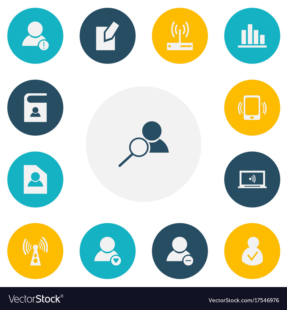 Set of 13 editable global icons includes symbols