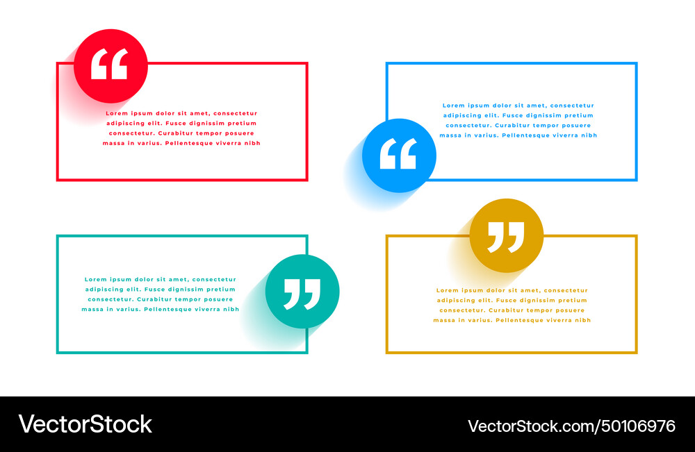 Set of modern citation boxes icon template for Vector Image