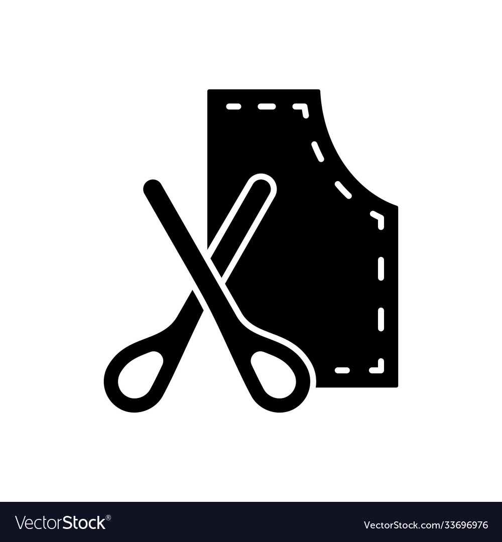 Silhouette tailors pattern scissors outline vector image Silhouette tailors pattern scissors outline