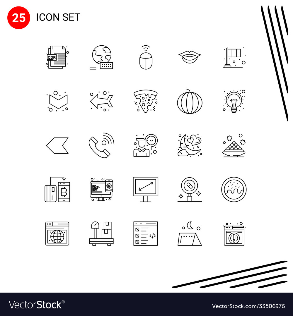 User interface pack 25 basic lines arrow