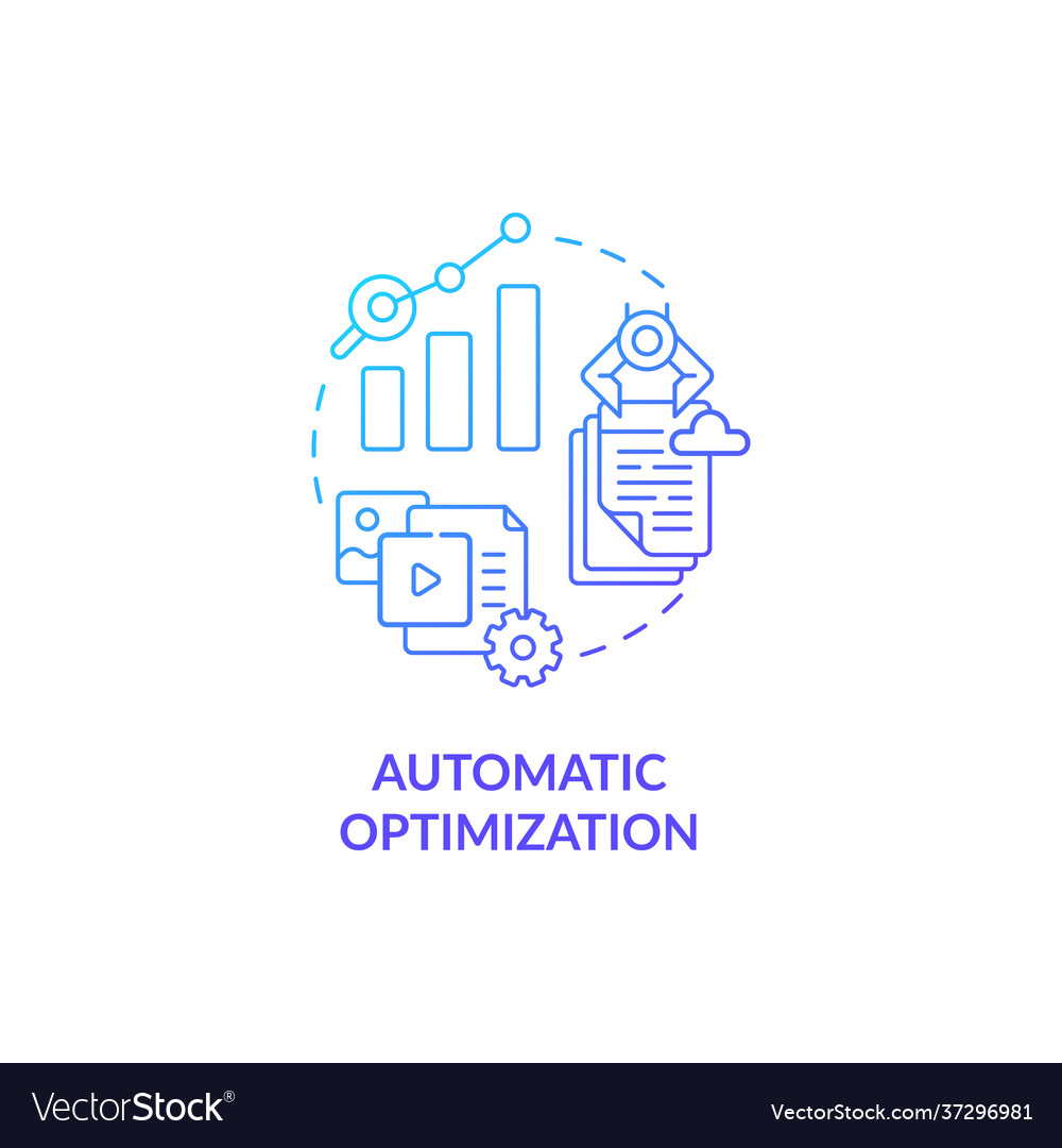 Automatic optimization blue gradient concept icon